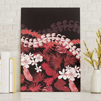 Ulaula Aloha Hawaii Lei Canvas Wall Art Tropical Flowers Elegant Vibe LT14 Without Frame Red - Polynesian Pride