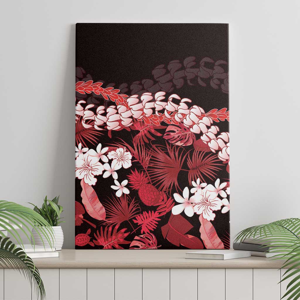 Ulaula Aloha Hawaii Lei Canvas Wall Art Tropical Flowers Elegant Vibe LT14 - Polynesian Pride