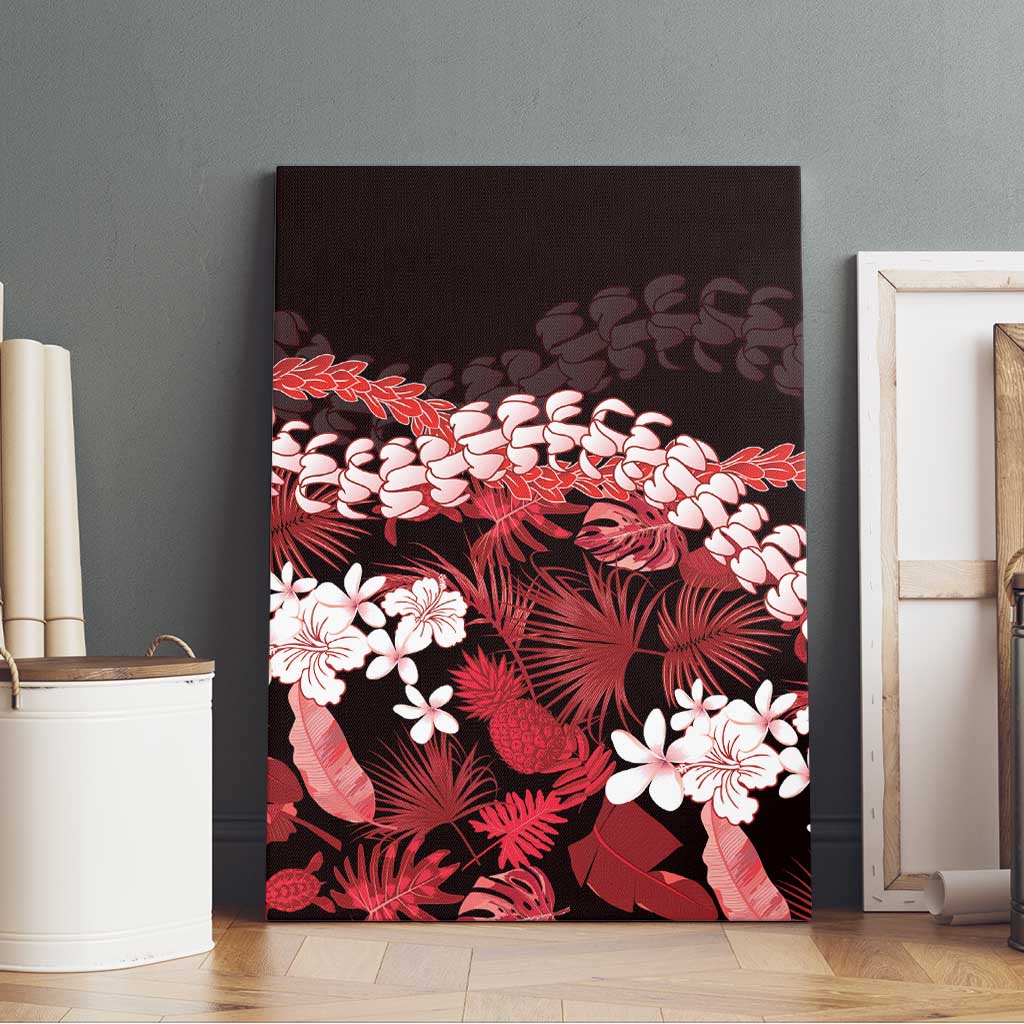 Ulaula Aloha Hawaii Lei Canvas Wall Art Tropical Flowers Elegant Vibe LT14 - Polynesian Pride
