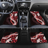 Ulaula Aloha Hawaii Lei Car Mats Tropical Flowers Elegant Vibe LT14 Set 4pcs Red - Polynesian Pride