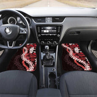 Ulaula Aloha Hawaii Lei Car Mats Tropical Flowers Elegant Vibe LT14 Set 2pcs - Front Red - Polynesian Pride