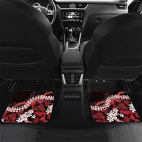 Ulaula Aloha Hawaii Lei Car Mats Tropical Flowers Elegant Vibe LT14 Set 2pcs - Back Red - Polynesian Pride