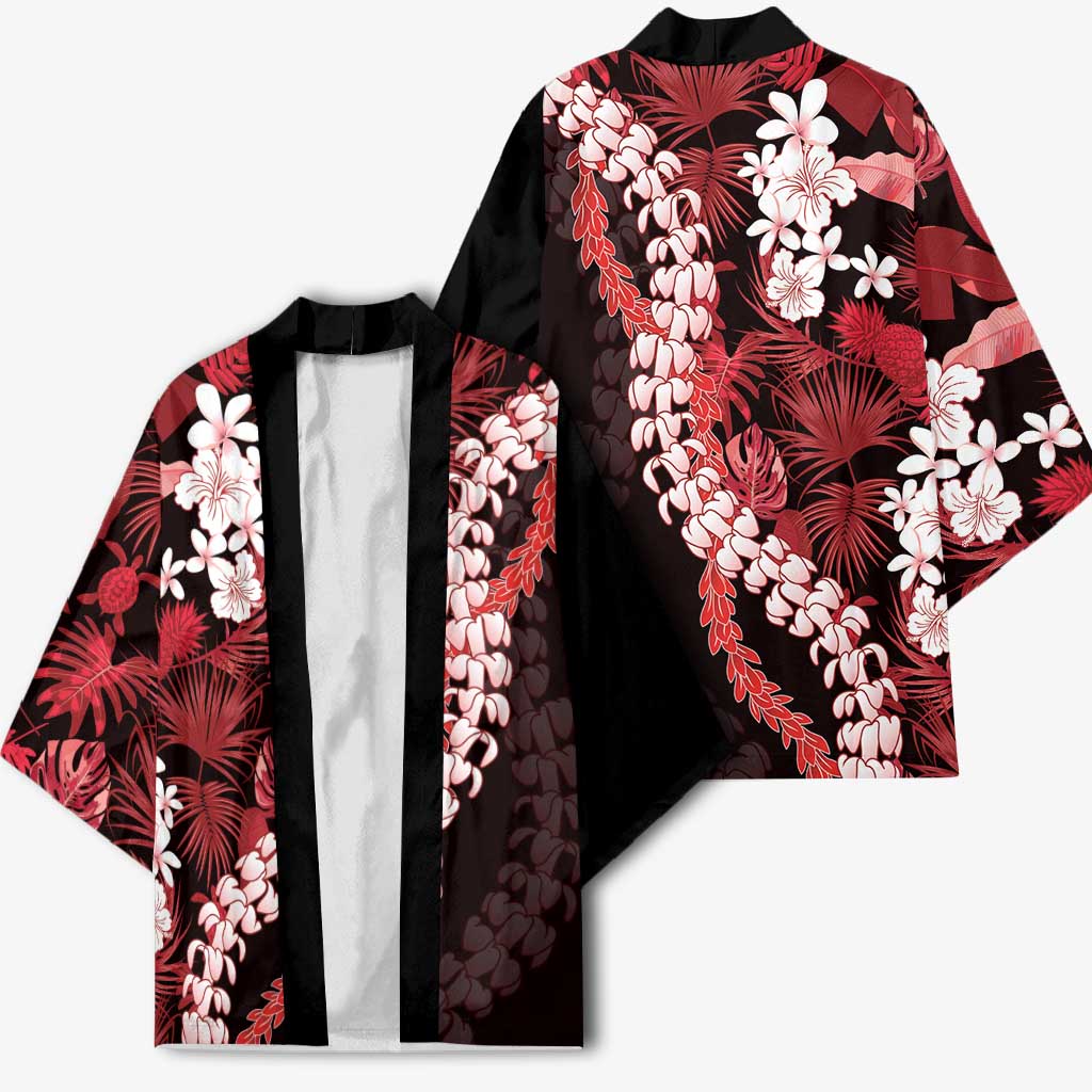 Ulaula Aloha Hawaii Lei Kimono Tropical Flowers Elegant Vibe LT14 - Polynesian Pride