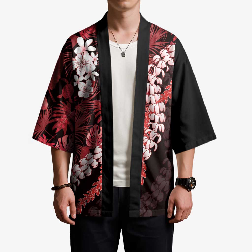 Ulaula Aloha Hawaii Lei Kimono Tropical Flowers Elegant Vibe LT14 - Polynesian Pride