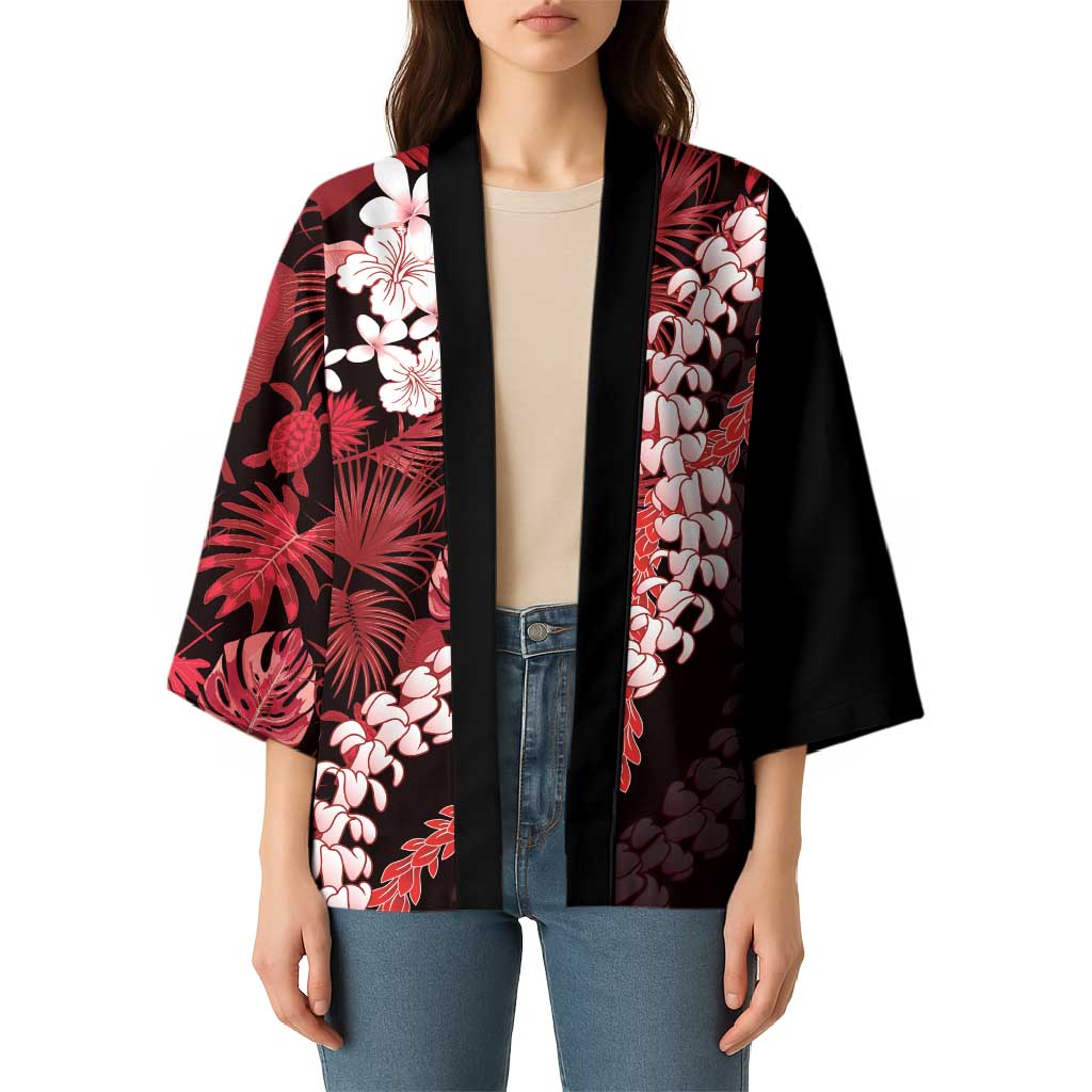 Ulaula Aloha Hawaii Lei Kimono Tropical Flowers Elegant Vibe LT14 - Polynesian Pride