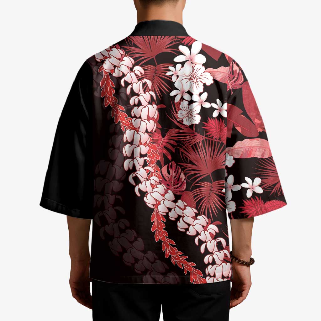 Ulaula Aloha Hawaii Lei Kimono Tropical Flowers Elegant Vibe LT14 - Polynesian Pride