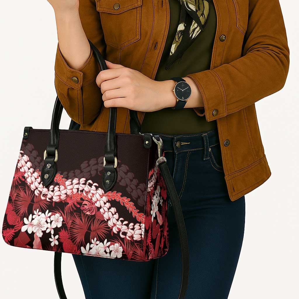Ulaula Aloha Hawaii Lei Leather Bag Tropical Flowers Elegant Vibe LT14 - Polynesian Pride