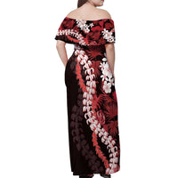 Ulaula Aloha Hawaii Lei Off Shoulder Maxi Dress Tropical Flowers Elegant Vibe LT14 - Polynesian Pride