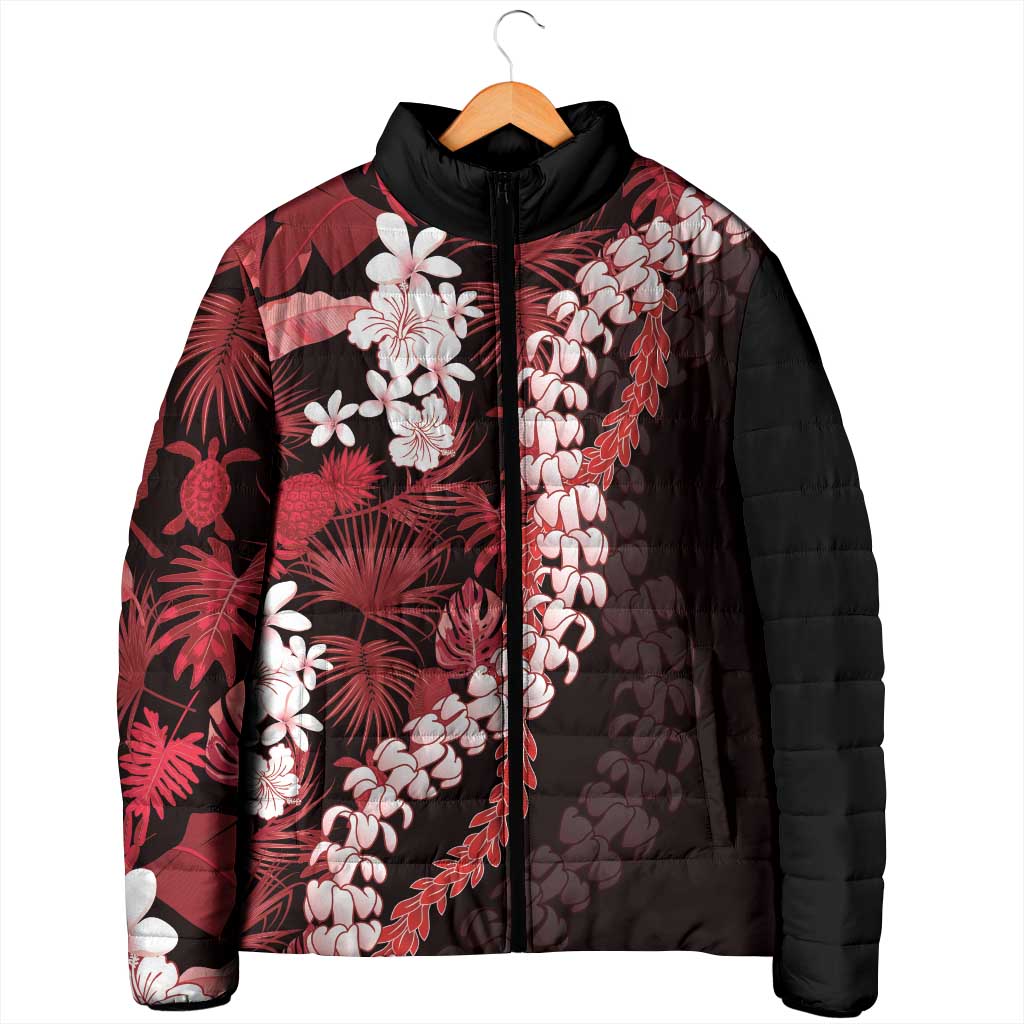 Ulaula Aloha Hawaii Lei Padded Jacket Tropical Flowers Elegant Vibe LT14 - Polynesian Pride