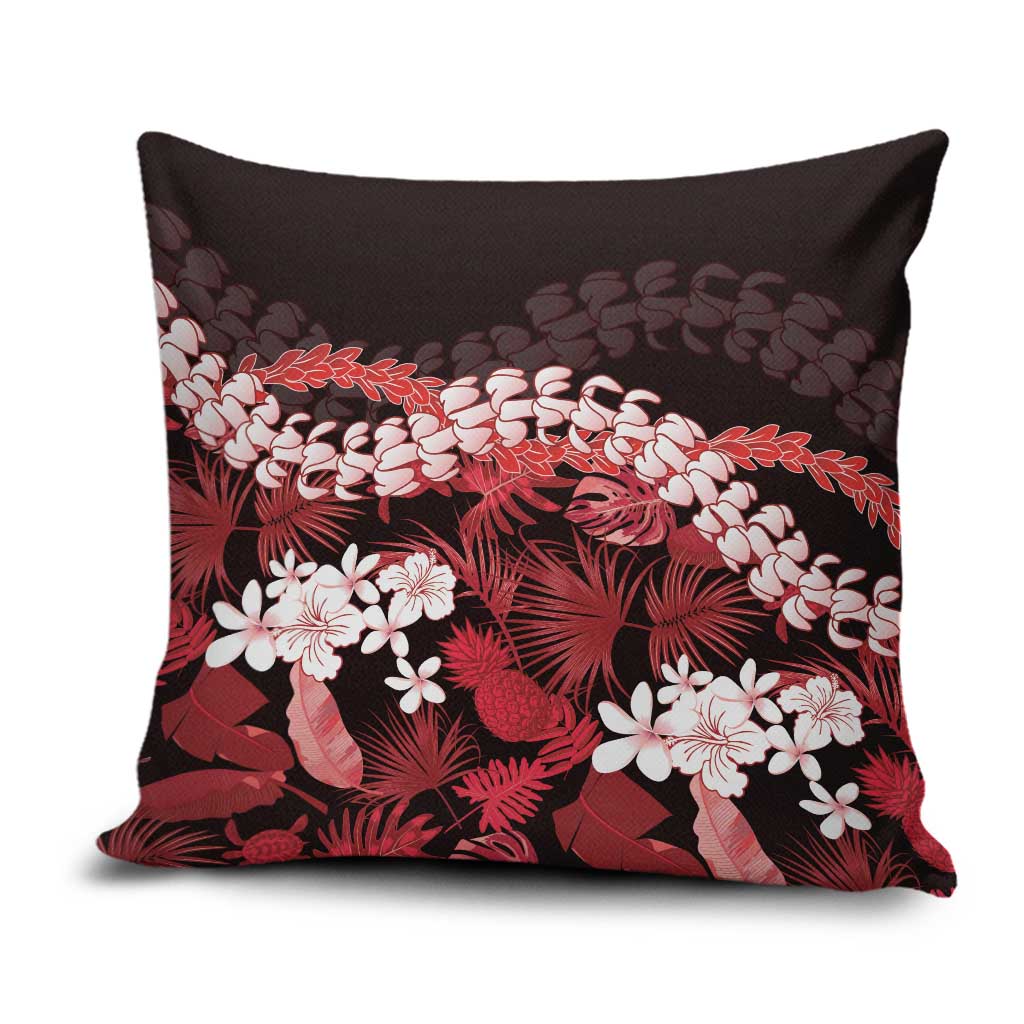 Ulaula Aloha Hawaii Lei Pillow Cover Tropical Flowers Elegant Vibe LT14 Red - Polynesian Pride