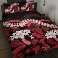 Ulaula Aloha Hawaii Lei Quilt Bed Set Tropical Flowers Elegant Vibe LT14 Red - Polynesian Pride