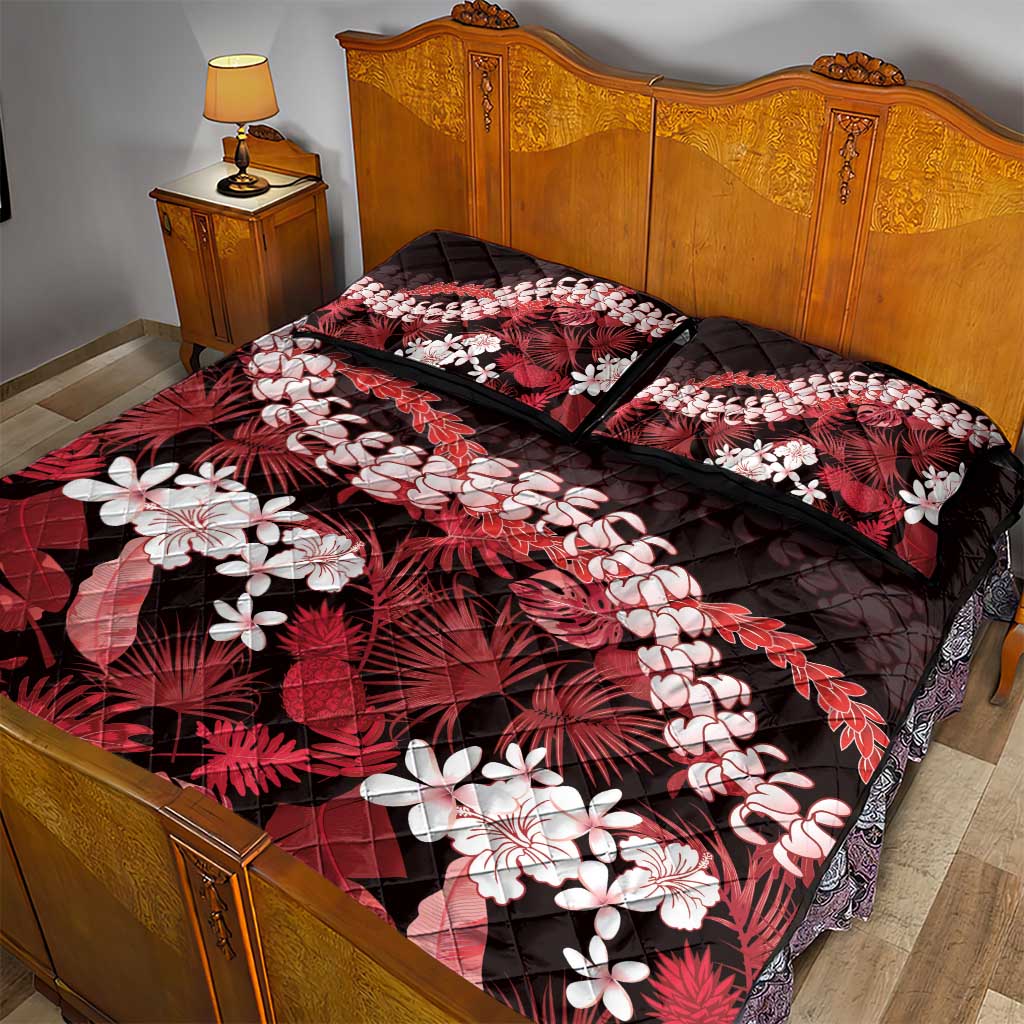 Ulaula Aloha Hawaii Lei Quilt Bed Set Tropical Flowers Elegant Vibe LT14 - Polynesian Pride