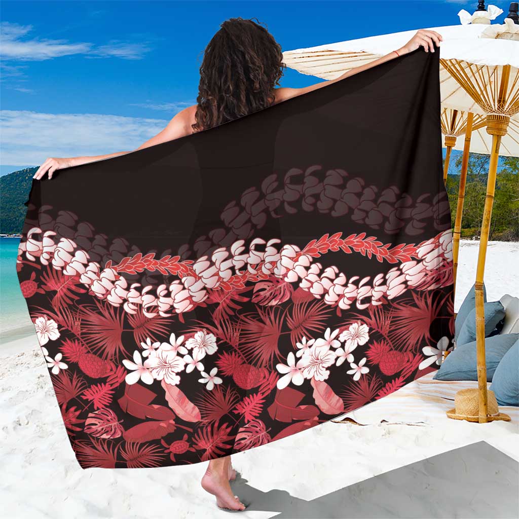 Ulaula Aloha Hawaii Lei Sarong Tropical Flowers Elegant Vibe LT14 One Size 44 x 66 inches Red - Polynesian Pride