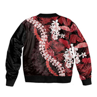 Ulaula Aloha Hawaii Lei Sleeve Zip Bomber Jacket Tropical Flowers Elegant Vibe LT14 - Polynesian Pride