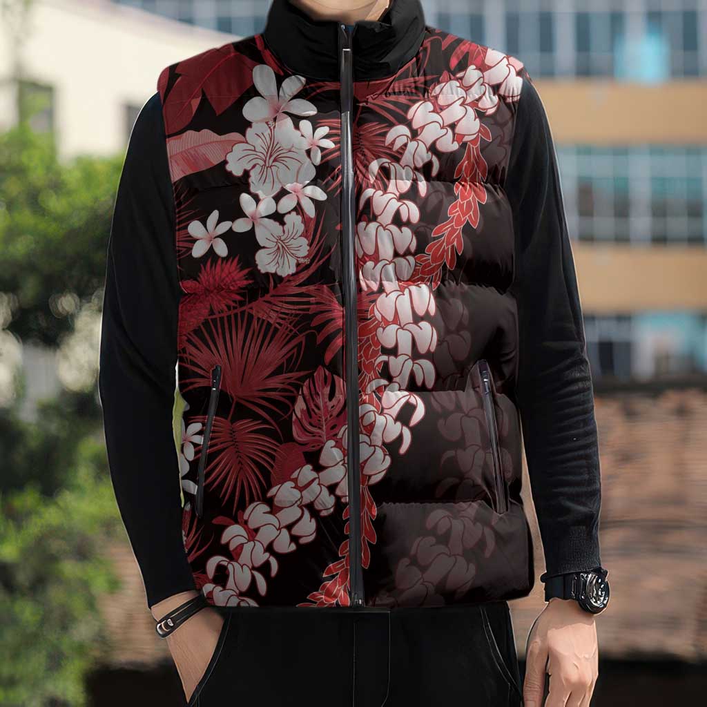 Ulaula Aloha Hawaii Lei Sleeveless Puffer Jacket Tropical Flowers Elegant Vibe LT14 - Polynesian Pride