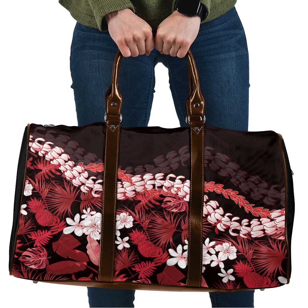 Ulaula Aloha Hawaii Lei Travel Bag Tropical Flowers Elegant Vibe LT14 Red - Polynesian Pride
