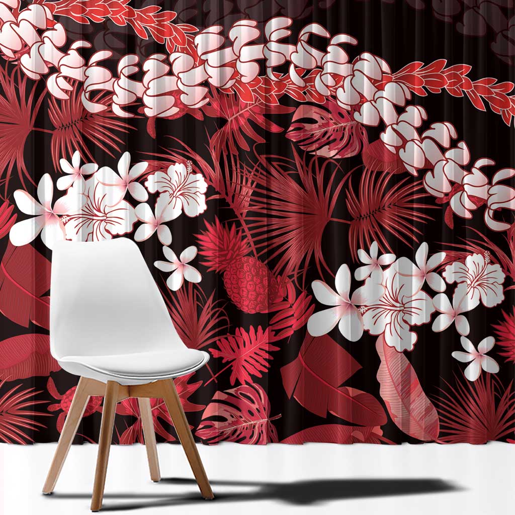 Ulaula Aloha Hawaii Lei Window Curtain Tropical Flowers Elegant Vibe LT14 - Polynesian Pride