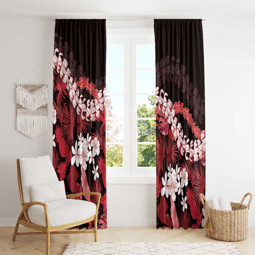 Ulaula Aloha Hawaii Lei Window Curtain Tropical Flowers Elegant Vibe LT14 - Polynesian Pride
