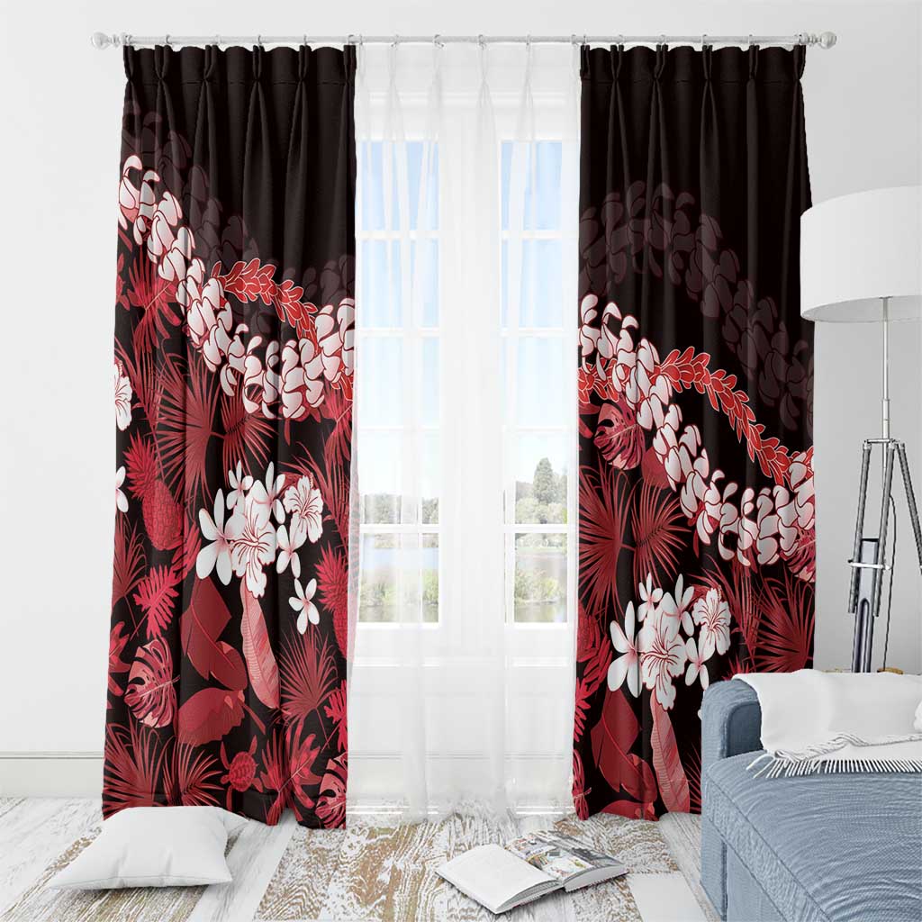 Ulaula Aloha Hawaii Lei Window Curtain Tropical Flowers Elegant Vibe LT14 - Polynesian Pride