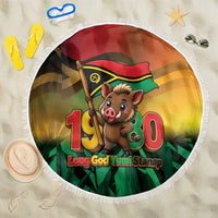 Vanuatu Independence Day Beach Blanket Chibi Boar Proud To Be A Ni-Van LT14 One Size 150cm Multicolor - Polynesian Pride