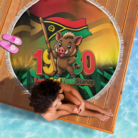 Vanuatu Independence Day Beach Blanket Chibi Boar Proud To Be A Ni-Van LT14 - Polynesian Pride