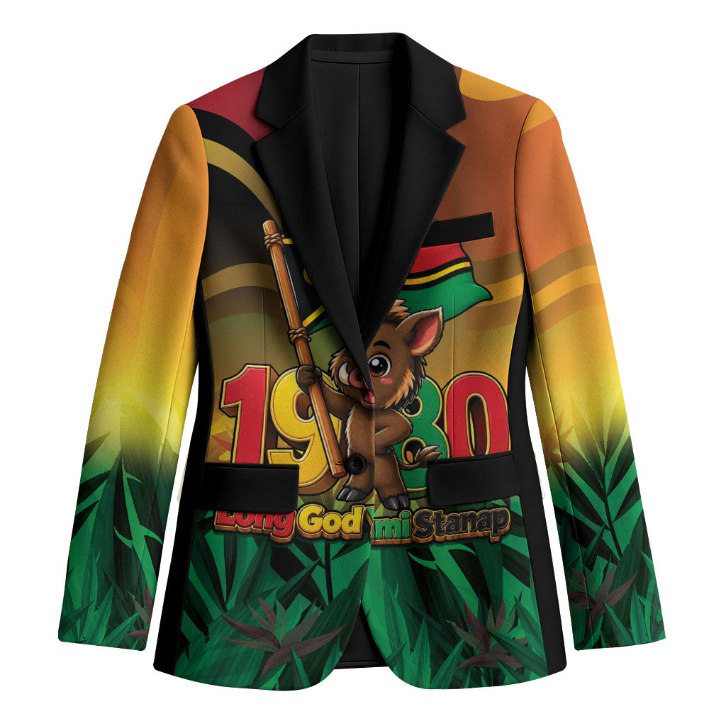 Vanuatu Independence Day Blazer Chibi Boar Proud To Be A Ni-Van LT14 Unisex Multicolor - Polynesian Pride