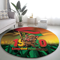 Vanuatu Independence Day Round Carpet Chibi Boar Proud To Be A Ni-Van LT14 - Polynesian Pride