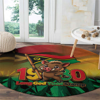 Vanuatu Independence Day Round Carpet Chibi Boar Proud To Be A Ni-Van LT14 - Polynesian Pride