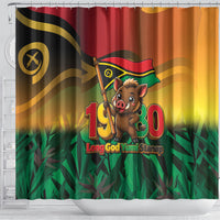 Vanuatu Independence Day Shower Curtain Chibi Boar Proud To Be A Ni-Van LT14 - Polynesian Pride