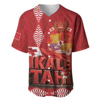 Tonga Rugby Custom Baseball Jersey 2026 Go Ikale Tahi Ngatu Pattern LT14 Red - Polynesian Pride