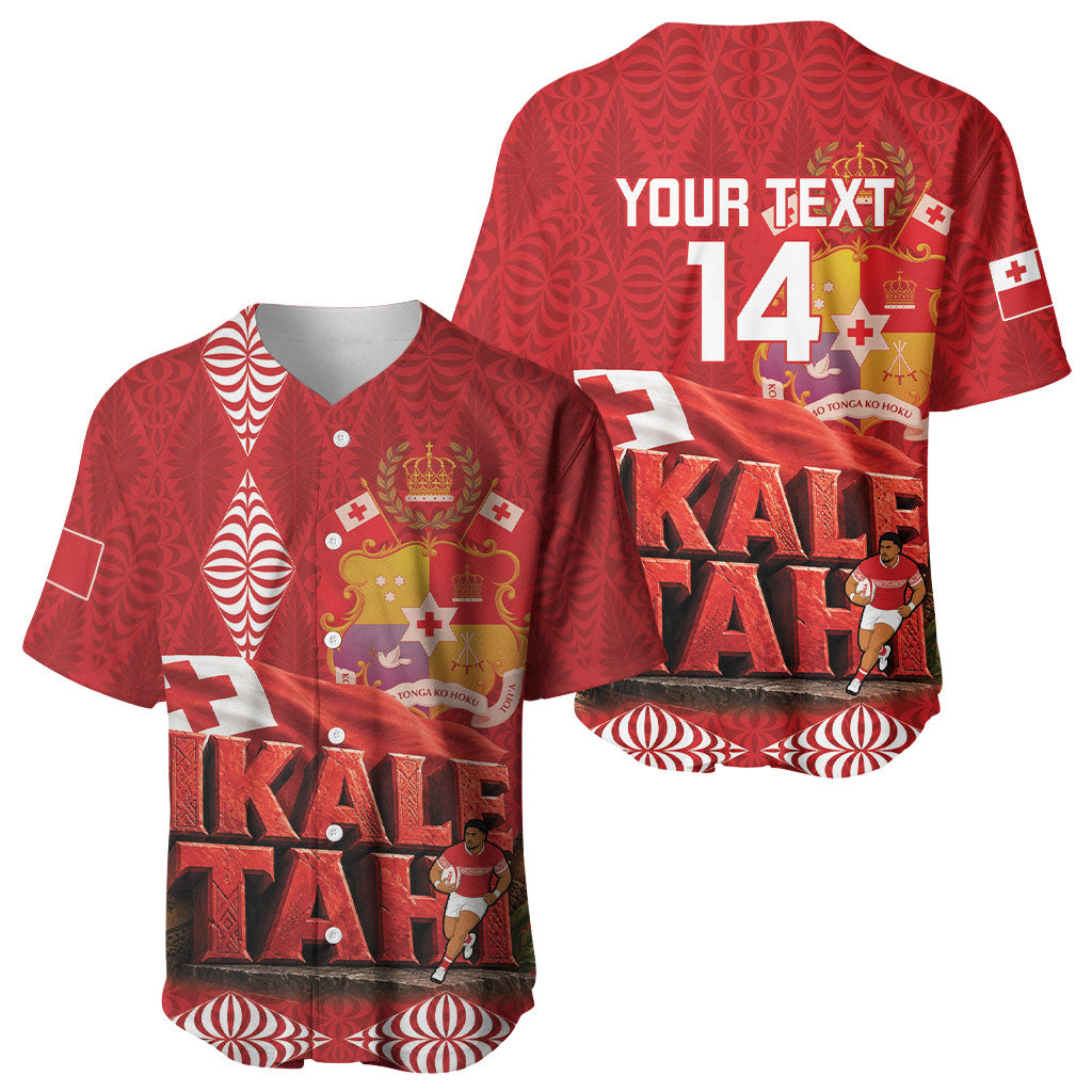 Tonga Rugby Custom Baseball Jersey 2026 Go Ikale Tahi Ngatu Pattern LT14 - Polynesian Pride