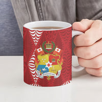 Tonga Rugby Custom Ceramic Mug 2026 Go Ikale Tahi Ngatu Pattern LT14 - Polynesian Pride