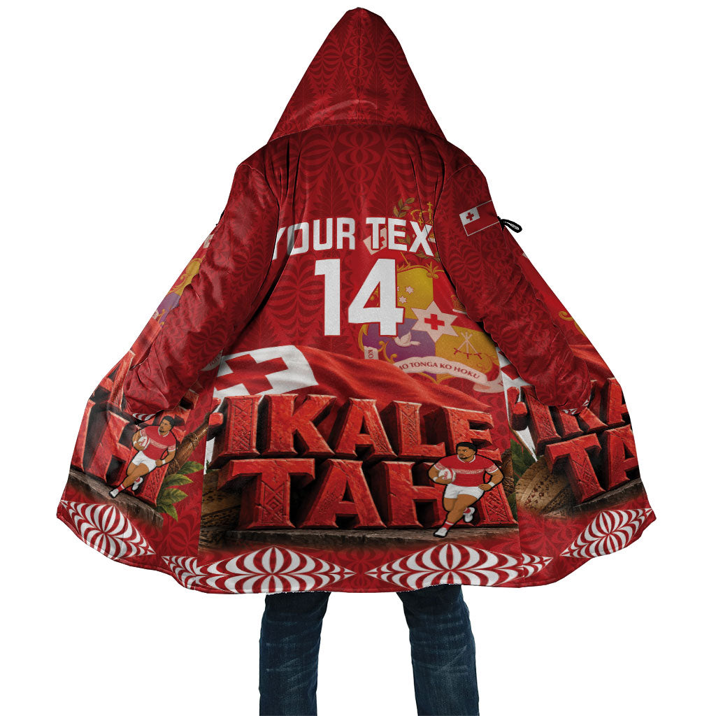 Tonga Rugby Custom Cloak 2026 Go Ikale Tahi Ngatu Pattern LT14 Unisex Red - Polynesian Pride