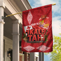 Tonga Rugby Custom Garden Flag 2026 Go Ikale Tahi Ngatu Pattern LT14 House Flag Red - Polynesian Pride