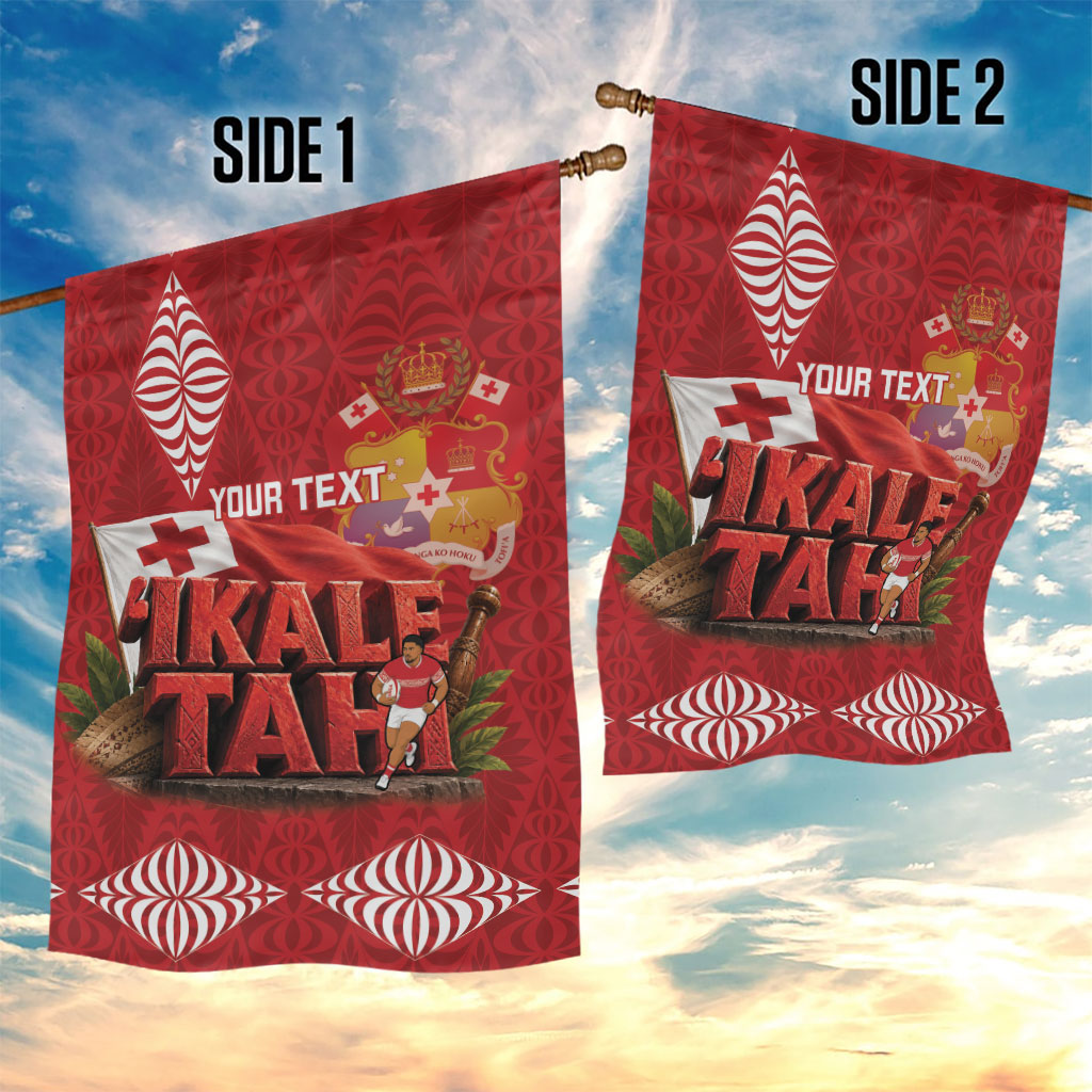 Tonga Rugby Custom Garden Flag 2026 Go Ikale Tahi Ngatu Pattern LT14 - Polynesian Pride