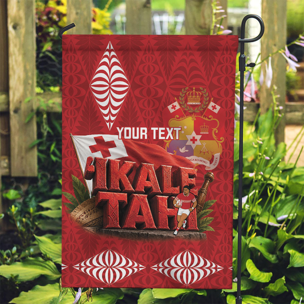 Tonga Rugby Custom Garden Flag 2026 Go Ikale Tahi Ngatu Pattern LT14 Garden Flag Red - Polynesian Pride