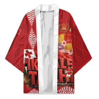 Tonga Rugby Custom Kimono 2026 Go Ikale Tahi Ngatu Pattern LT14 Unisex Red - Polynesian Pride