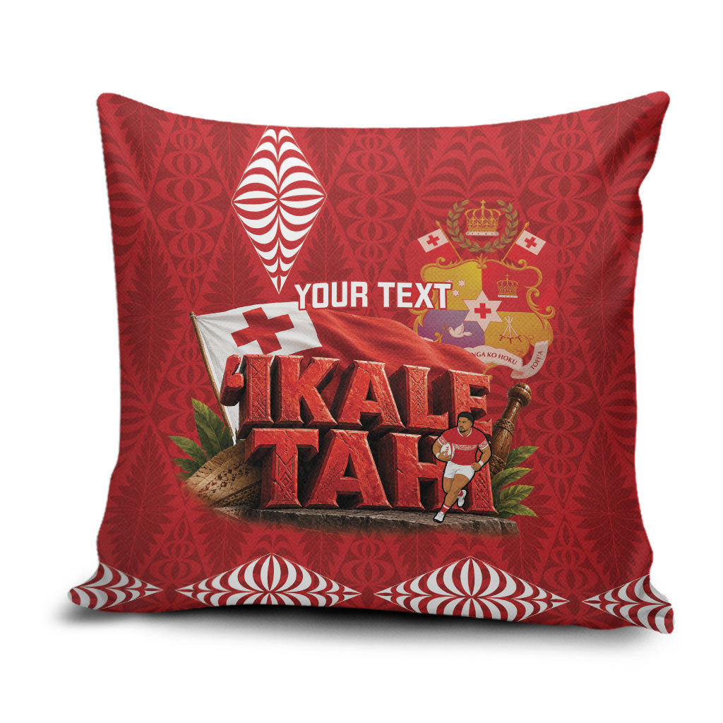Tonga Rugby Custom Pillow Cover 2026 Go Ikale Tahi Ngatu Pattern LT14 Red - Polynesian Pride
