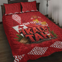 Tonga Rugby Custom Quilt Bed Set 2026 Go Ikale Tahi Ngatu Pattern LT14 Red - Polynesian Pride