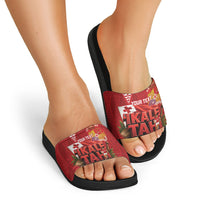Tonga Rugby Custom Slide Sandals 2026 Go Ikale Tahi Ngatu Pattern LT14 - Polynesian Pride