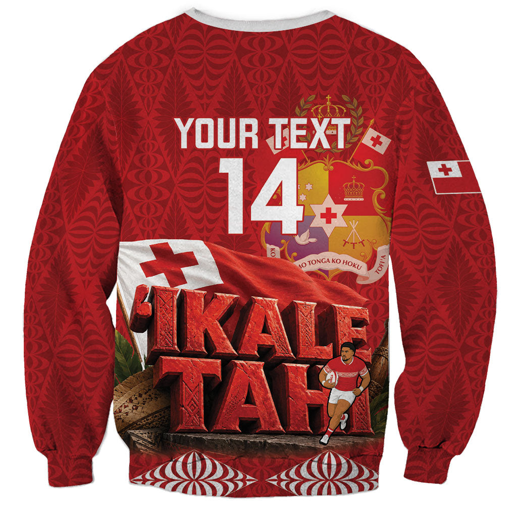 Tonga Rugby Custom Sweatshirt 2026 Go Ikale Tahi Ngatu Pattern LT14 - Polynesian Pride