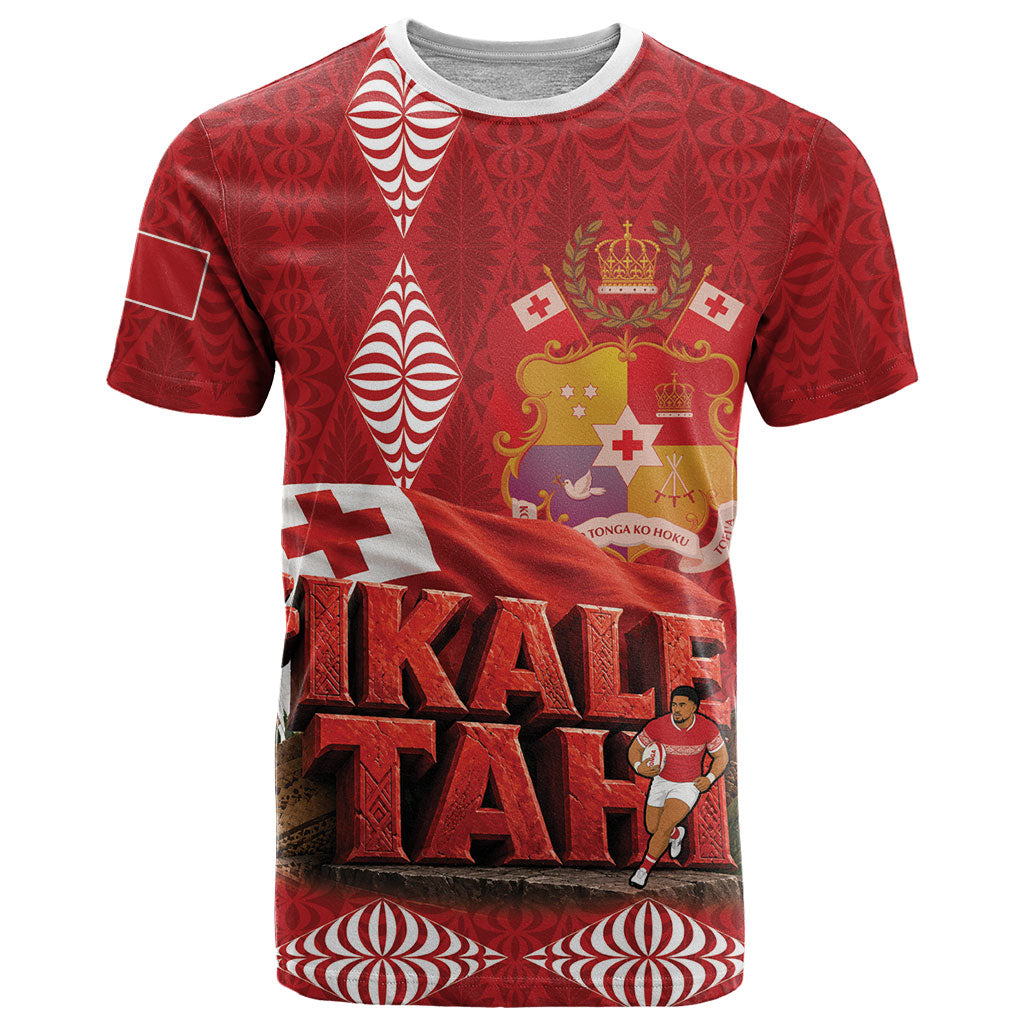 Tonga Rugby Custom T Shirt 2026 Go Ikale Tahi Ngatu Pattern LT14 Red - Polynesian Pride