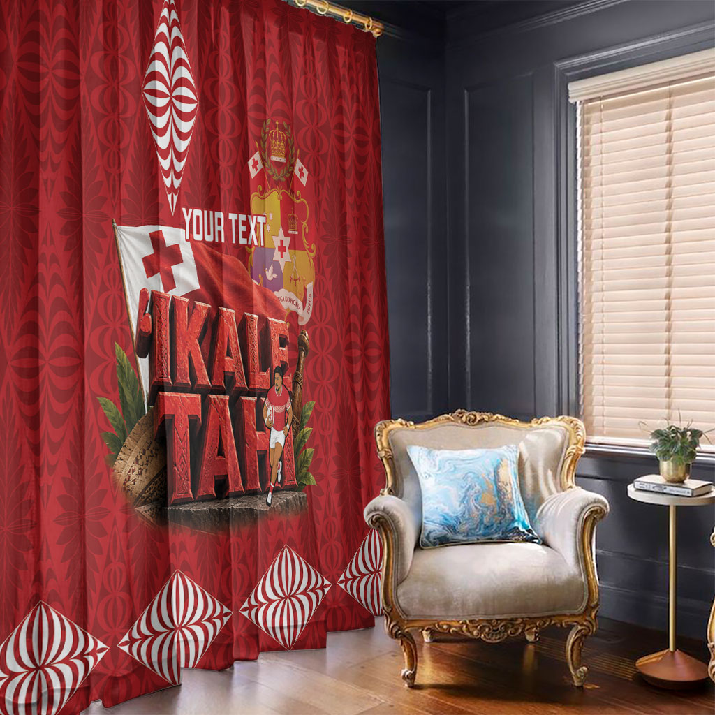 Tonga Rugby Custom Window Curtain 2026 Go Ikale Tahi Ngatu Pattern LT14 - Polynesian Pride