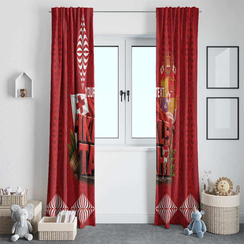 Tonga Rugby Custom Window Curtain 2026 Go Ikale Tahi Ngatu Pattern LT14 - Polynesian Pride