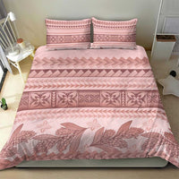 Pastel Pink Samoa Siapo Teuila Flowers Bedding Set LT14 - Polynesian Pride