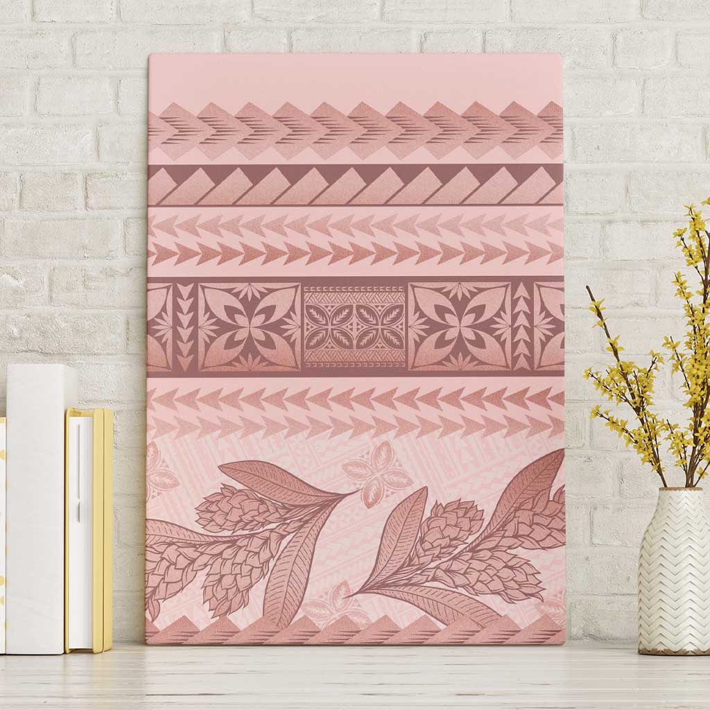 Pastel Pink Samoa Siapo Teuila Flowers Canvas Wall Art LT14 Without Frame Pastel Pink - Polynesian Pride