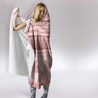 Pastel Pink Samoa Siapo Teuila Flowers Hooded Blanket LT14 - Polynesian Pride