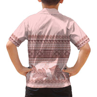 Pastel Pink Samoa Siapo Teuila Flowers Kid Hawaiian Shirt LT14 - Polynesian Pride