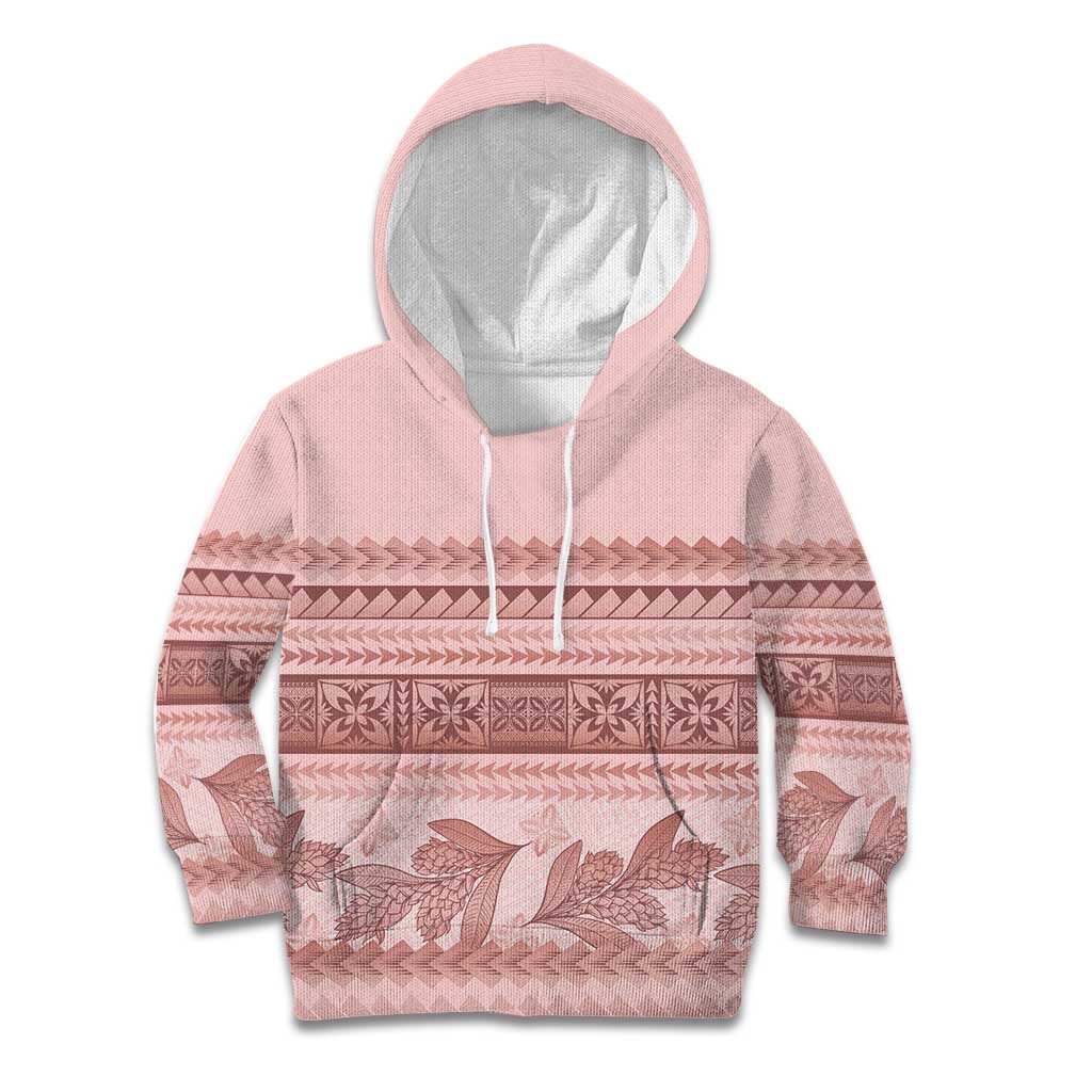 Pastel Pink Samoa Siapo Teuila Flowers Kid Hoodie LT14 Hoodie Pastel Pink - Polynesian Pride