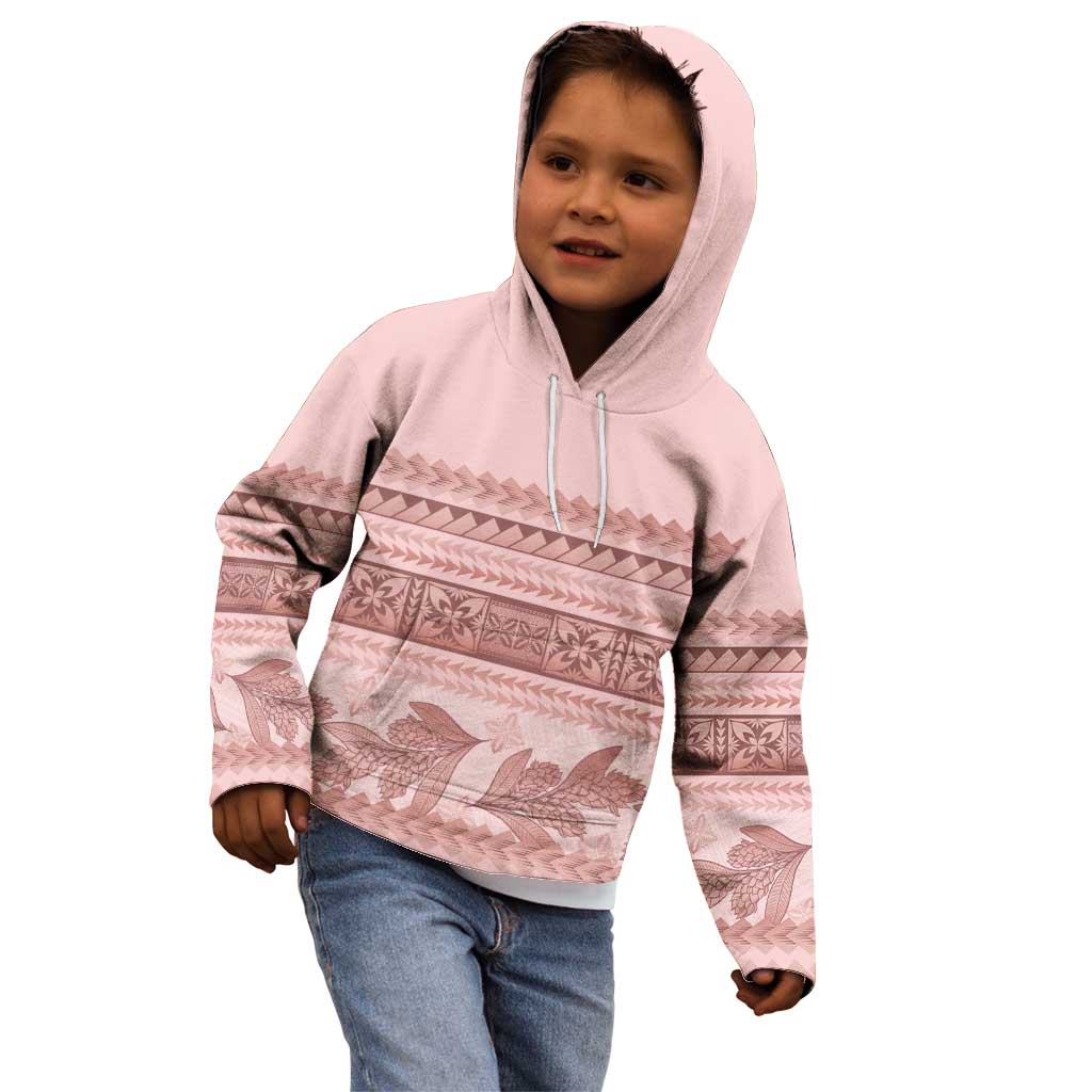 Pastel Pink Samoa Siapo Teuila Flowers Kid Hoodie LT14 - Polynesian Pride